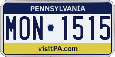 PA license plate MON1515