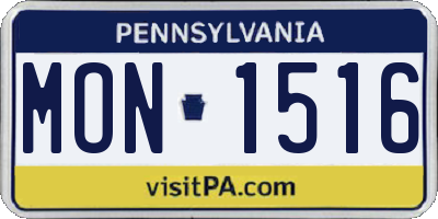PA license plate MON1516