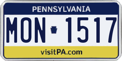 PA license plate MON1517
