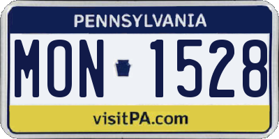 PA license plate MON1528