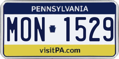 PA license plate MON1529