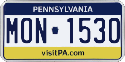 PA license plate MON1530
