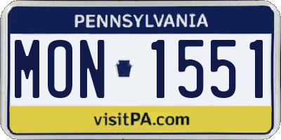 PA license plate MON1551