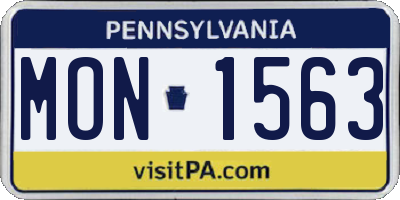 PA license plate MON1563