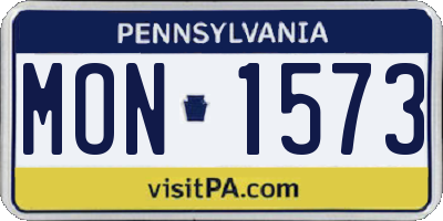 PA license plate MON1573