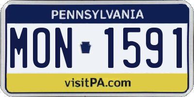 PA license plate MON1591