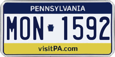 PA license plate MON1592