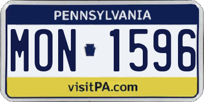 PA license plate MON1596