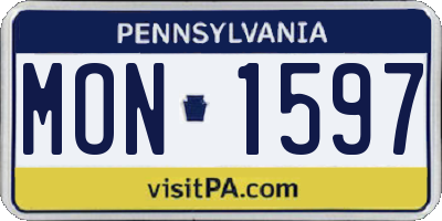 PA license plate MON1597