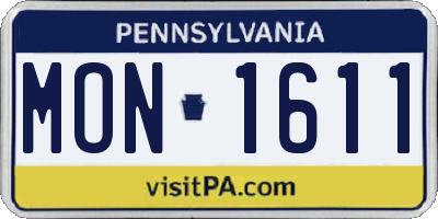 PA license plate MON1611