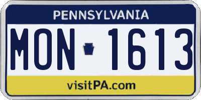 PA license plate MON1613