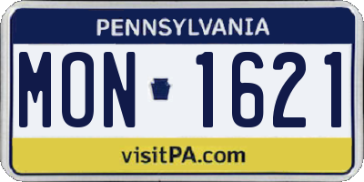PA license plate MON1621
