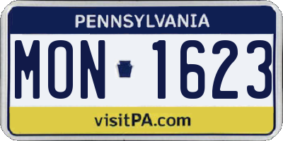 PA license plate MON1623