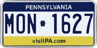 PA license plate MON1627