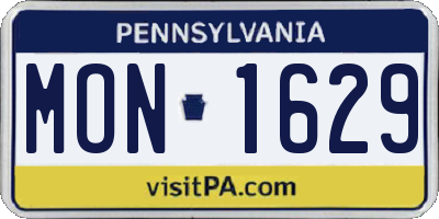 PA license plate MON1629
