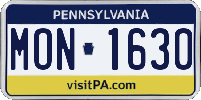 PA license plate MON1630
