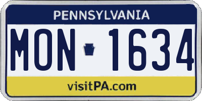 PA license plate MON1634