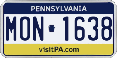 PA license plate MON1638