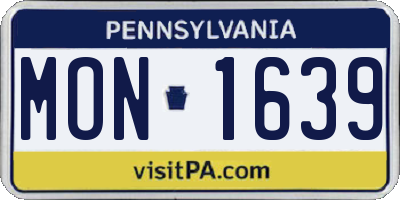 PA license plate MON1639
