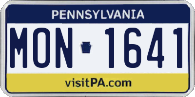 PA license plate MON1641