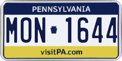 PA license plate MON1644