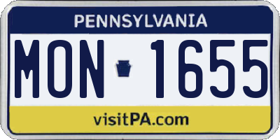 PA license plate MON1655
