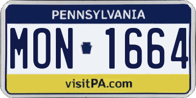 PA license plate MON1664