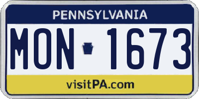 PA license plate MON1673