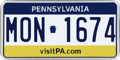 PA license plate MON1674
