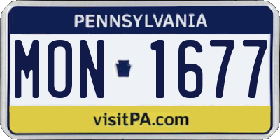 PA license plate MON1677
