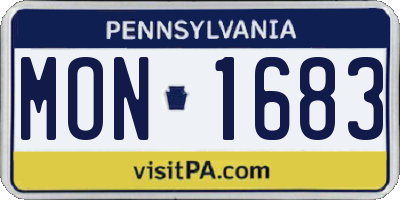 PA license plate MON1683