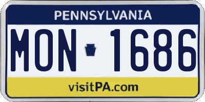 PA license plate MON1686
