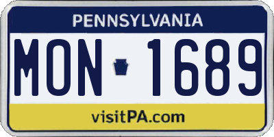 PA license plate MON1689