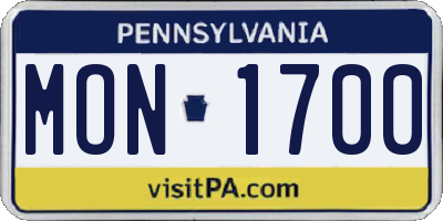 PA license plate MON1700