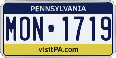 PA license plate MON1719