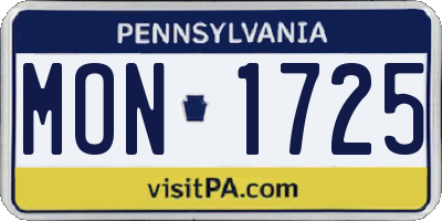 PA license plate MON1725