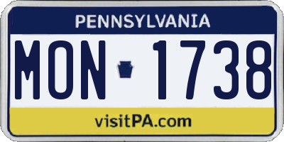 PA license plate MON1738
