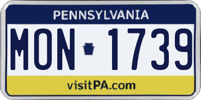 PA license plate MON1739