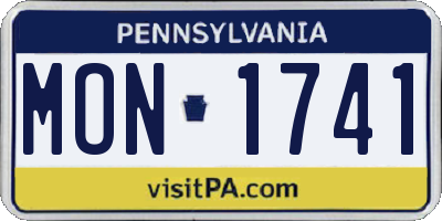 PA license plate MON1741