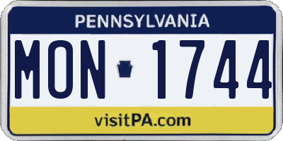 PA license plate MON1744