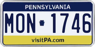 PA license plate MON1746