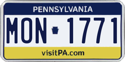 PA license plate MON1771