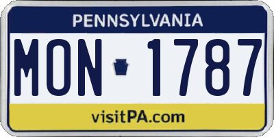 PA license plate MON1787
