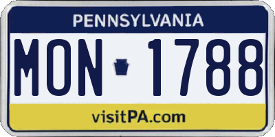 PA license plate MON1788