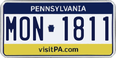PA license plate MON1811