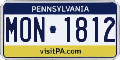 PA license plate MON1812