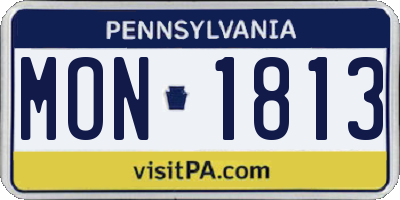 PA license plate MON1813