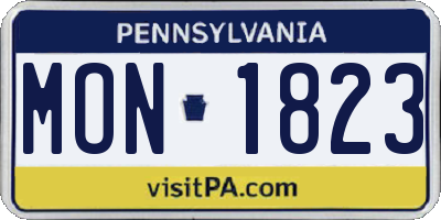 PA license plate MON1823