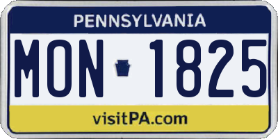 PA license plate MON1825