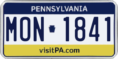 PA license plate MON1841